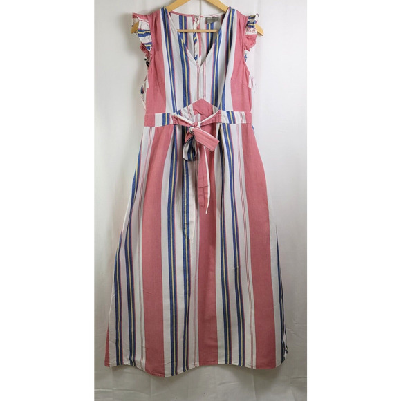 ASOS Maternity Maxi Dress Womens Size 10 Tie Front Lightweight Cotton Casual - Picture 1 of 11